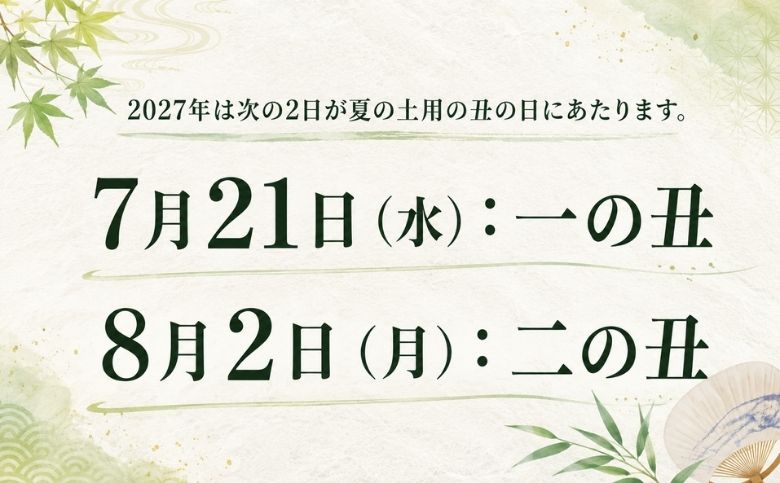 2027年土用の丑の日